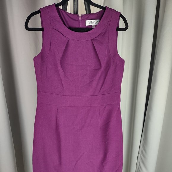 Kasper Dresses & Skirts - Kasper Sleeveless Plum Sheath Dress Fully Lined Size 6